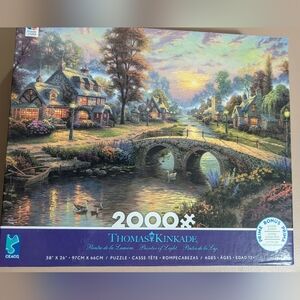 Thomas Kinkade Blue and Green Village Puzzle 2000 Pieces